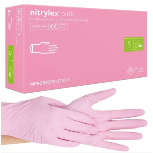 Hair Expert NITRYLEX PINK Нітрилові рукавички. Рожеві 1х100 шт