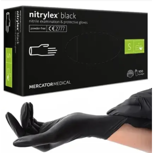 Hair Expert NITRYLEX BLACK Нітрилові рукавички Чорні 1х100 шт